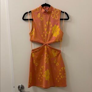 Zara Vibrant Pink and Yellow Dress